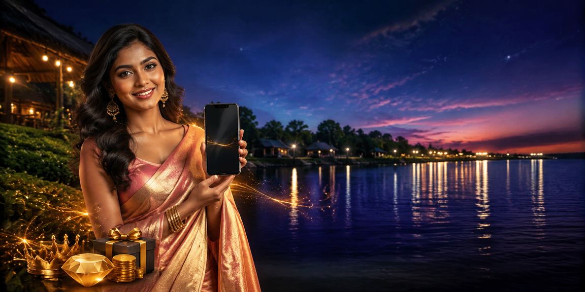 A Bangladeshi model in a saree featuring the eg333 VIP bonus promotion